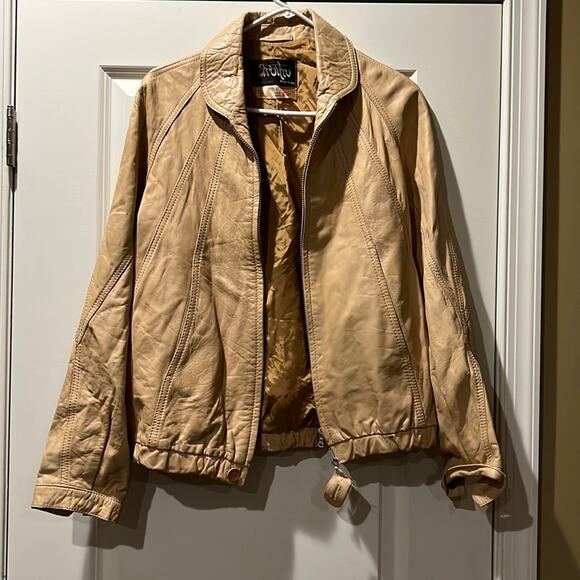 ARBITRO NEW YORK LEATHER VINTAGE JACKET SIZE S/M - Picture 1 of 7